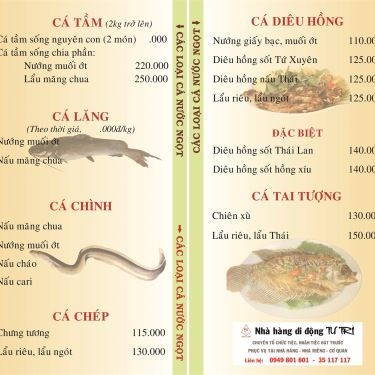 Thực đơn- Nhà Hàng Phố Nướng Tư Trì - Lê Văn Thọ