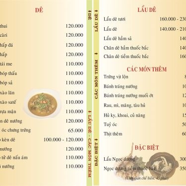 Thực đơn- Nhà Hàng Phố Nướng Tư Trì - Lê Văn Thọ