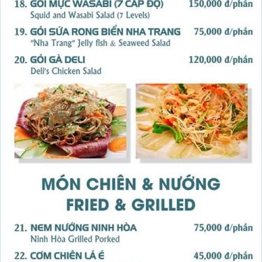 Thực đơn- Quán Ăn Nha Trang Deli - Bún Cá Sứa, Nem Nướng & Đặc Sản Nha Trang