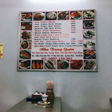 Thực đơn- Quán Ăn Nha Trang Quán - Hủ Tiếu, Bún & Hải Sản