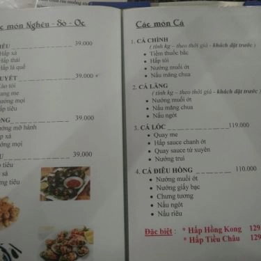 Thực đơn- Quán Ăn Nhà Xưa - Ẩm Thực Gia Đình