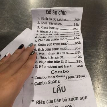 Thực đơn- Quán Ăn Nhắng Nướng - Đại Cồ Việt