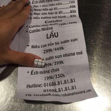 Thực đơn- Quán Ăn Nhắng Nướng - Đại Cồ Việt