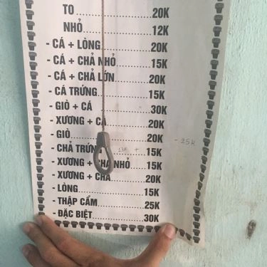 Thực đơn- Quán Ăn Nhật Linh - Bánh Canh Huế