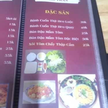 Thực đơn- Quán Ăn Nhỏ Trần - Bánh Tráng Cuốn Thịt Heo