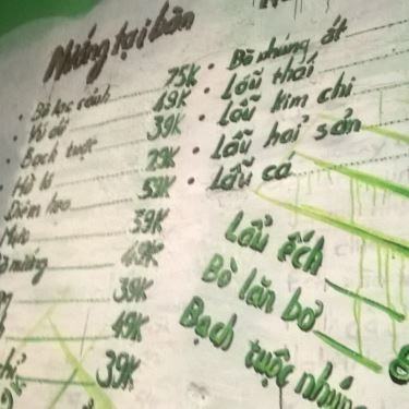 Thực đơn- Quán Ăn Nhóp Nhép - Lẩu Và Nướng