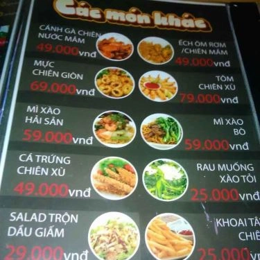Thực đơn- Quán Ăn Ninja BBQ