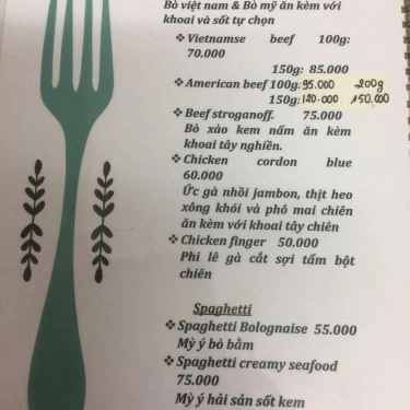 Thực đơn- Quán Ăn No1 Beef Steak