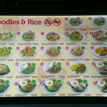 Thực đơn- Quán Ăn Noodles & Rice - TTTM RomeA