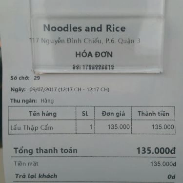 Tổng hợp- Quán Ăn Noodles & Rice - TTTM RomeA