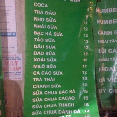 Thực đơn- Quán Ăn Nui Cô Béo - Ngõ Văn Chương