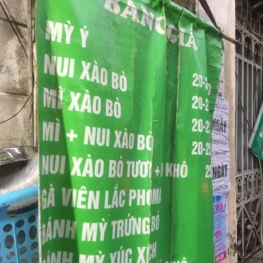 Thực đơn- Quán Ăn Nui Cô Béo - Ngõ Văn Chương