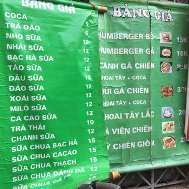 Thực đơn- Quán Ăn Nui Cô Béo - Ngõ Văn Chương