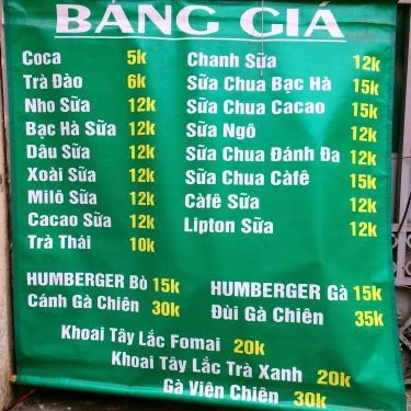 Thực đơn- Quán Ăn Nui Cô Béo - Ngõ Văn Chương