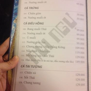 Thực đơn- Quán Ăn Núi Ngự - Đặc Sản Ba Miền