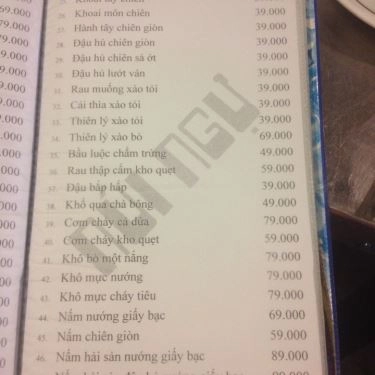 Thực đơn- Quán Ăn Núi Ngự - Đặc Sản Ba Miền
