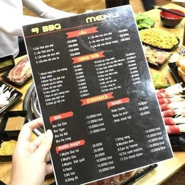 Thực đơn- Nướng 9 BBQ - Lẩu & Nướng