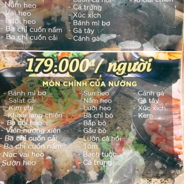 Thực đơn- Quán Ăn Nướng A Phủ - Nướng Than Hoa