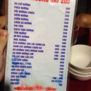 Thực đơn- Quán Ăn Nướng Cay 205