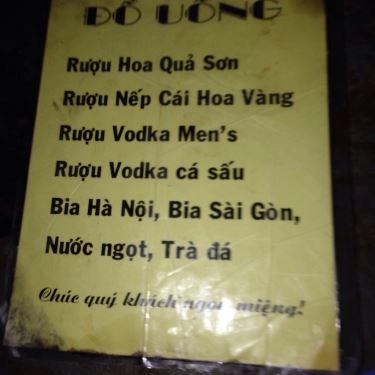 Thực đơn- Quán Ăn Nướng Lụi - Ngô Thì Nhậm