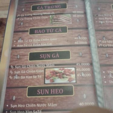 Thực đơn- Quán Ăn Nướng Ngói 133