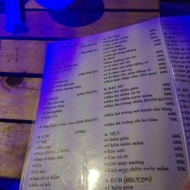 Thực đơn- Quán Ăn Nướng Ngói 210