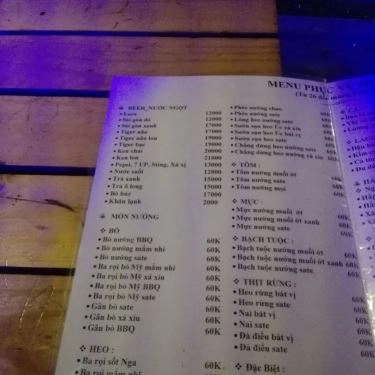 Thực đơn- Quán Ăn Nướng Ngói 210