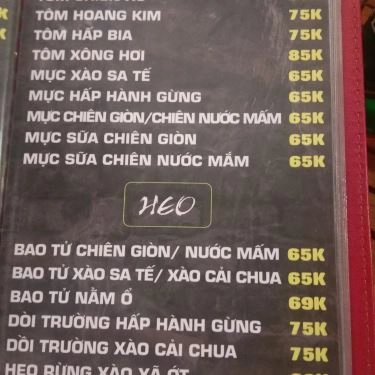 Thực đơn- Quán Ăn Nướng Ngói Ti Ti