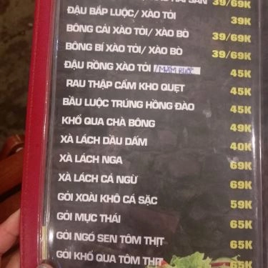 Thực đơn- Quán Ăn Nướng Ngói Ti Ti