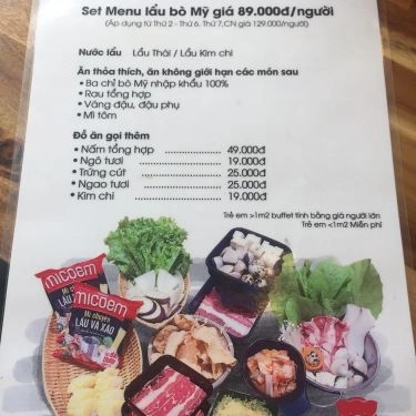 Thực đơn- Quán Ăn Nướng Nông Trại - Nướng & Lẩu