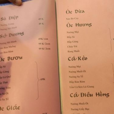 Thực đơn- Nhà Hàng Nướng Than - BBQ & Beer