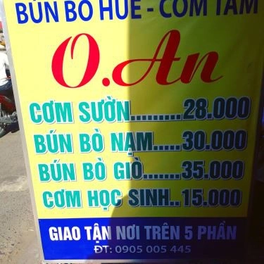 Thực đơn- Quán Ăn Quán O.An - Bún Bò & Cơm Tấm