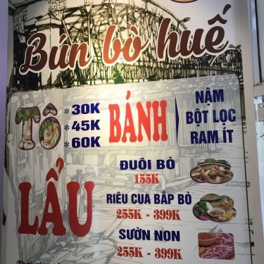 Thực đơn- Quán Ăn O Hiền - Bún Bò Huế & Lẩu Đuôi Bò - Trung Kính