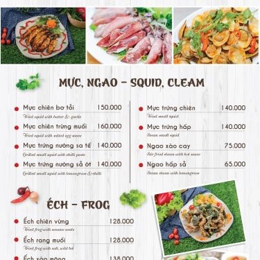 Thực đơn- Nhà Hàng Ồ Lẩu - Lẩu Các Món