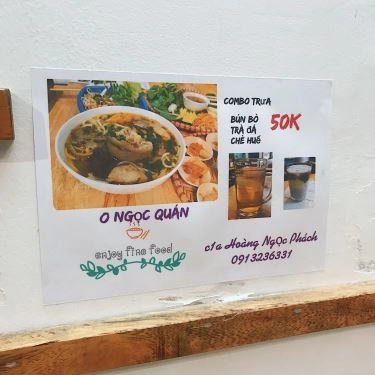Thực đơn- Quán Ăn O Ngọc - Hương Vị Huế