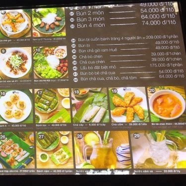 Thực đơn- Quán Ăn Ơ Thương - Món Việt - TTTM RomeA