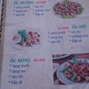 Thực đơn- Quán Ăn Ốc 41