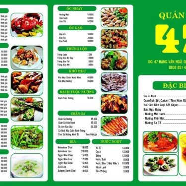 Thực đơn- Quán Ăn Quán Ốc 47