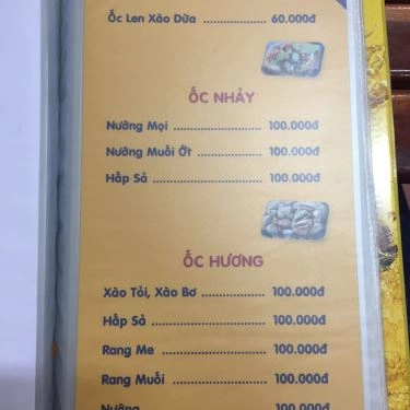 Thực đơn- Quán Ăn Ốc 59 Lâm Thủy
