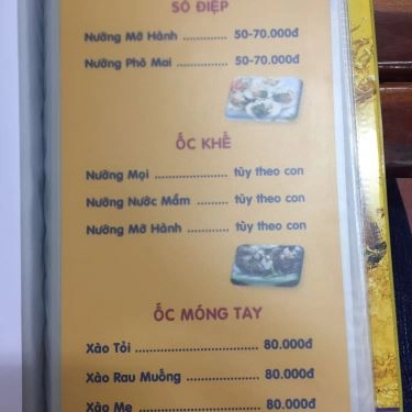 Thực đơn- Quán Ăn Ốc 59 Lâm Thủy