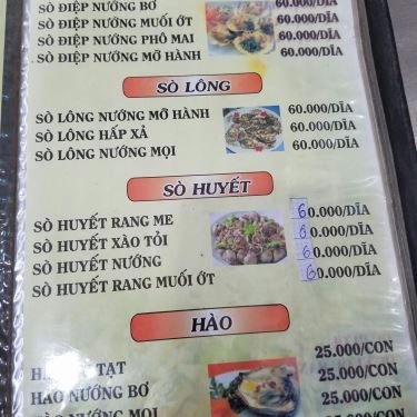 Thực đơn- Quán Ăn Ốc A Tú
