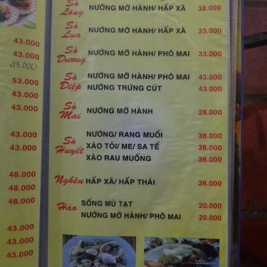 Thực đơn- Quán Ăn Ốc Béo