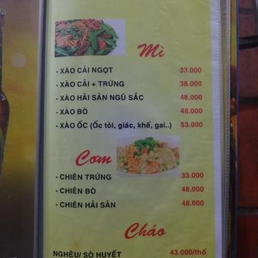 Thực đơn- Quán Ăn Ốc Béo