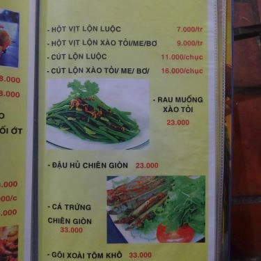 Thực đơn- Quán Ăn Ốc Béo