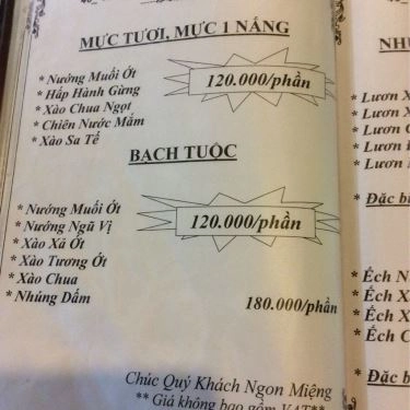 Thực đơn- Quán Ăn Ốc Bo - Ngô Thị Thu Minh