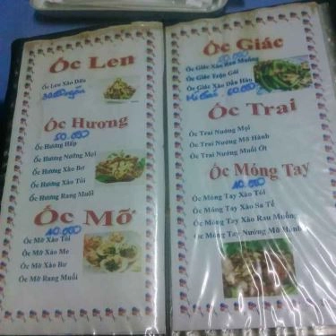 Thực đơn- Quán Ăn Ốc Bống - Nguyễn Kiệm