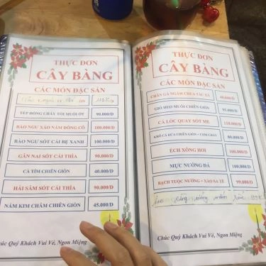 Thực đơn- Quán Ăn Cây Bàng - Quán Nhậu Bình Dân