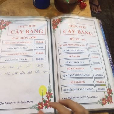 Thực đơn- Quán Ăn Cây Bàng - Quán Nhậu Bình Dân