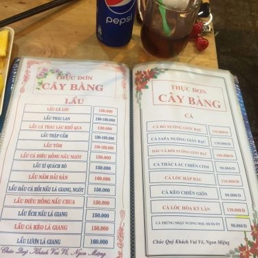 Thực đơn- Quán Ăn Cây Bàng - Quán Nhậu Bình Dân