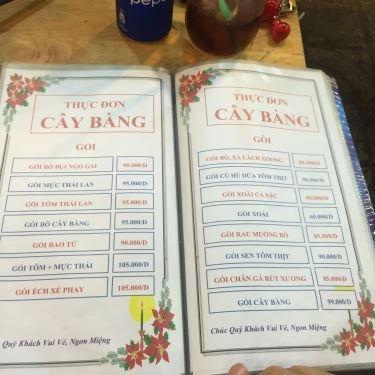 Thực đơn- Quán Ăn Cây Bàng - Quán Nhậu Bình Dân